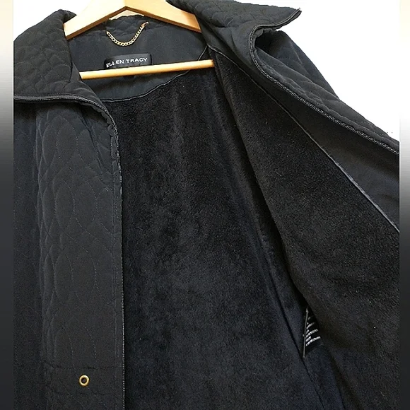 Excellent Used Condition Ellen Tracy Quilted Anorak Plush Lined Jacket Size Med - Picture 7 of 10